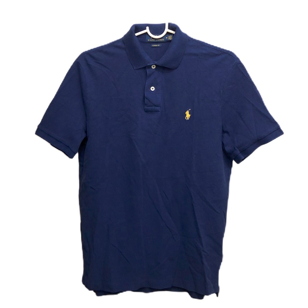 Polo Ralph Lauren Men’s Classic Fit Shirt Short Sleeve Cotton Yellow Pony Blue M